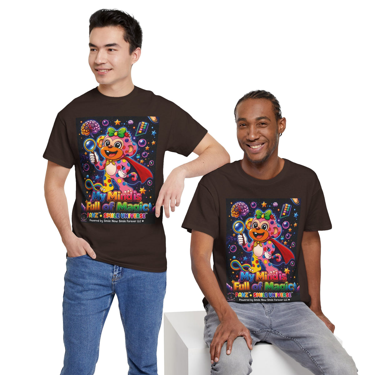 Panz™ Unisex Heavy Cotton™ Tee – "My Mind is Full of Magic" Graphic | Smile Universe Collection