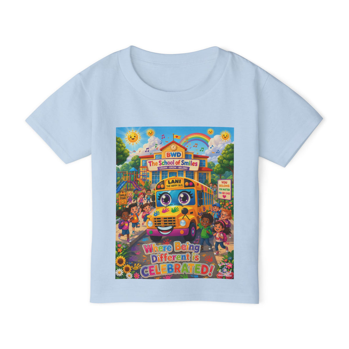 Lani™ Heavy Cotton™ Toddler T-Shirt – "Where Being Different is CELEBRATED!" Graphic Shirt