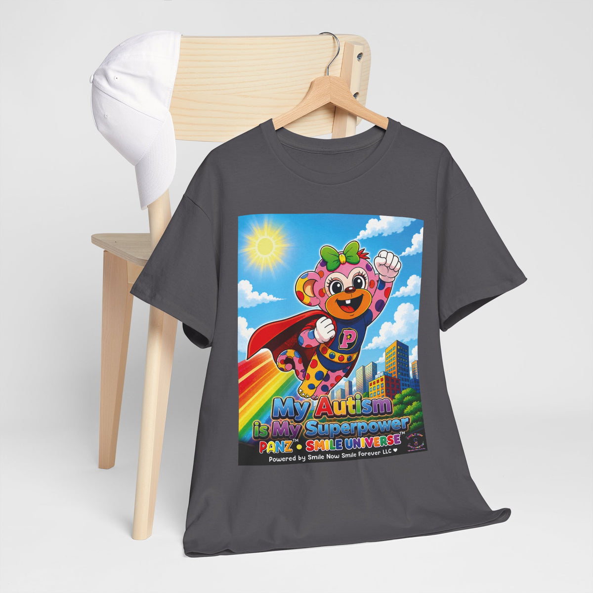 Panz™ Unisex Heavy Cotton™ Tee – "My Autism is My Superpower" Graphic | Smile Universe Collection