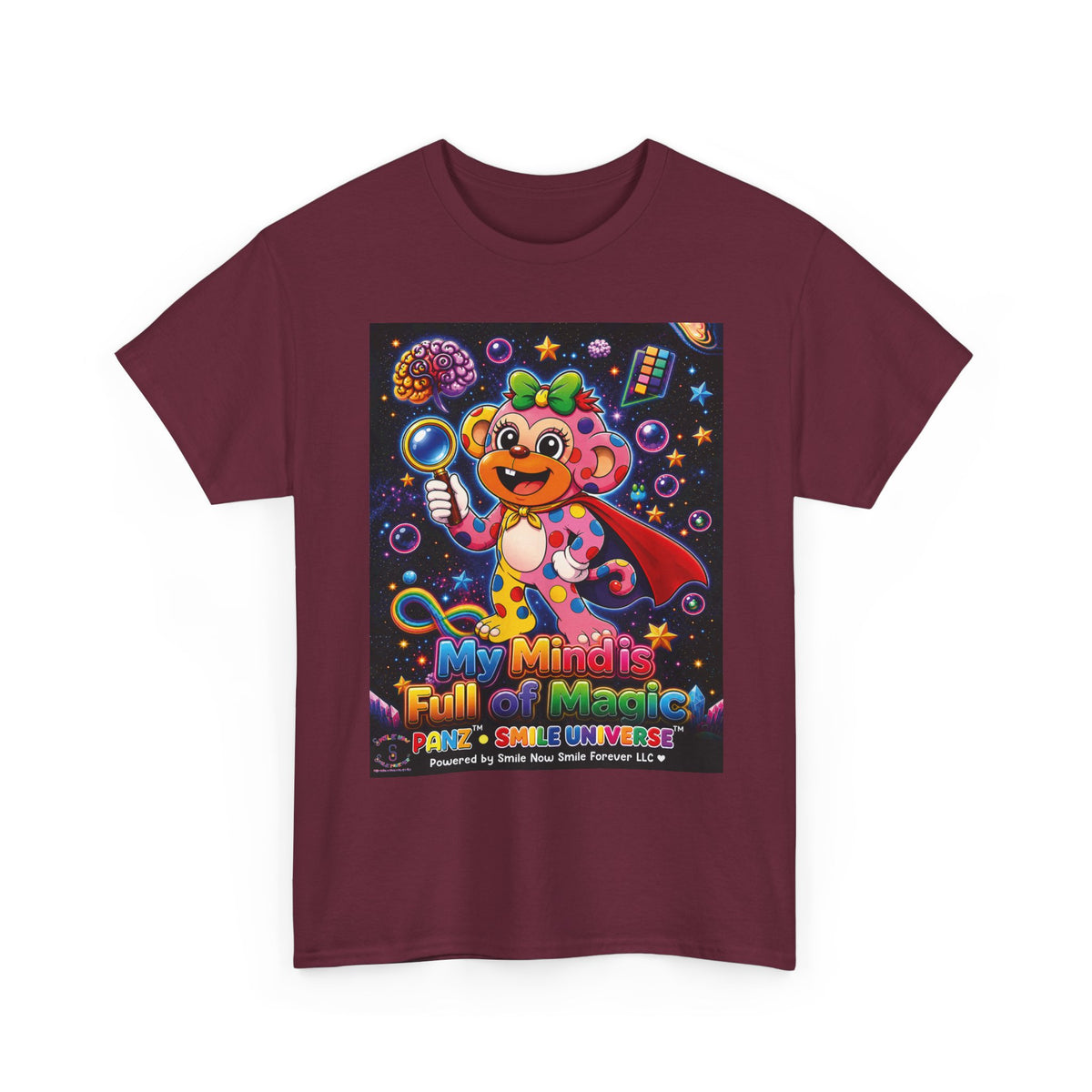 Panz™ Unisex Heavy Cotton™ Tee – "My Mind is Full of Magic" Graphic | Smile Universe Collection