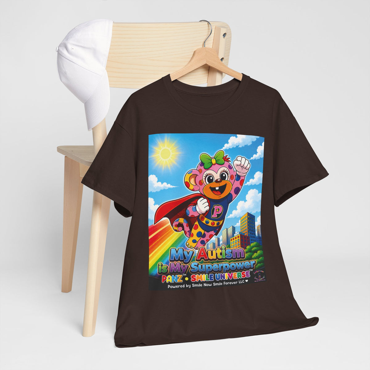 Panz™ Unisex Heavy Cotton™ Tee – "My Autism is My Superpower" Graphic | Smile Universe Collection