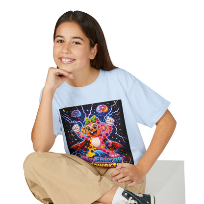 Panz™ Youth DryBlend® T-Shirt – "My Energy is Powerful" Graphic Tee | Smile Universe Collection