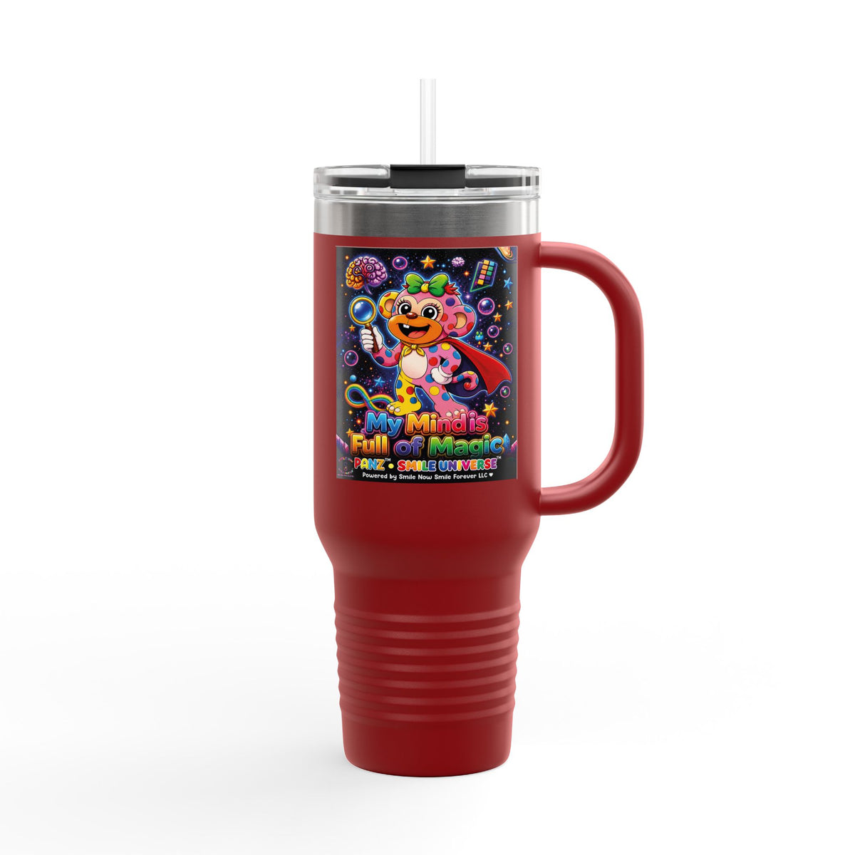 Panz™ 40oz Insulated Travel Mug – "My Mind is Full of Magic" Graphic | Smile Universe Collection