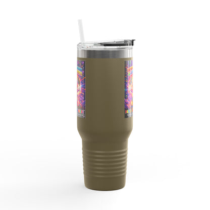 Panz™ 40oz Insulated Travel Mug – "Differently Amazing & Loudly Autistic!" Graphic | Smile Universe Collection