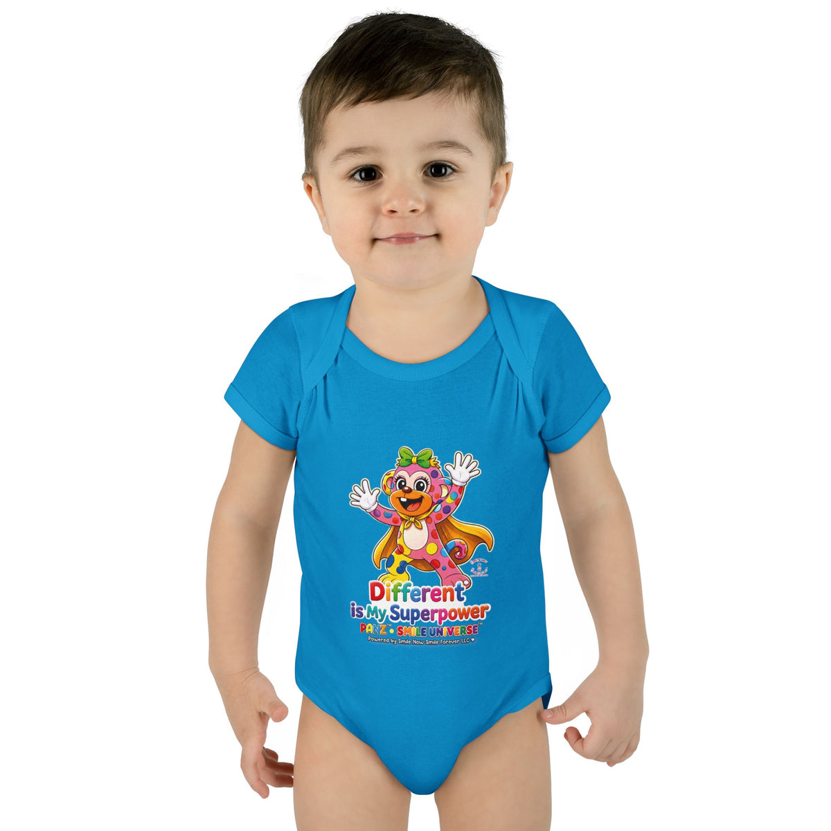 Panz™ Infant Baby Rib Bodysuit – "Different is My Superpower" Graphic | Smile Universe Collection