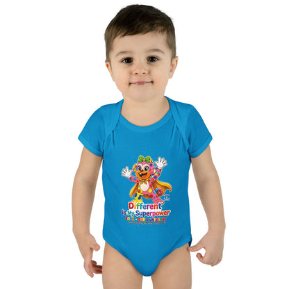 Panz™ Infant Baby Rib Bodysuit – "Different is My Superpower" Graphic | Smile Universe Collection