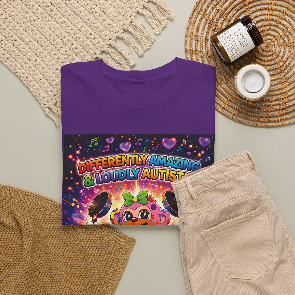 Panz™ Unisex Heavy Cotton™ Tee – "Differently Amazing & Loudly Autistic!" Graphic | Smile Universe Collection