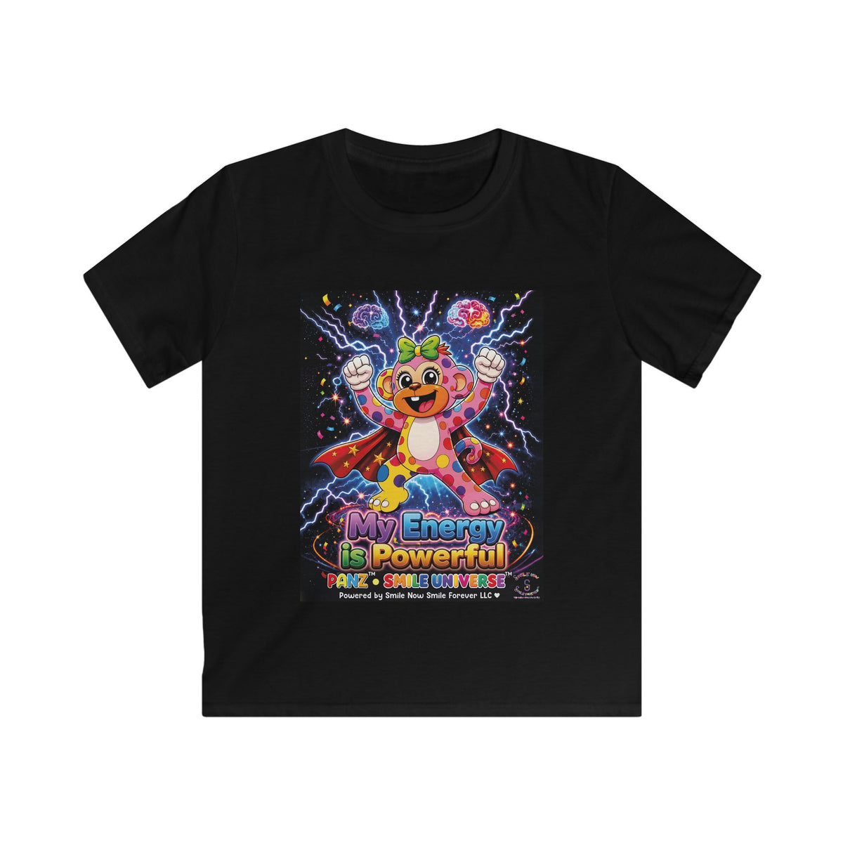 Panz™ Kids Softstyle Tee – "My Energy is Powerful" Graphic Tee | Smile Universe Collection
