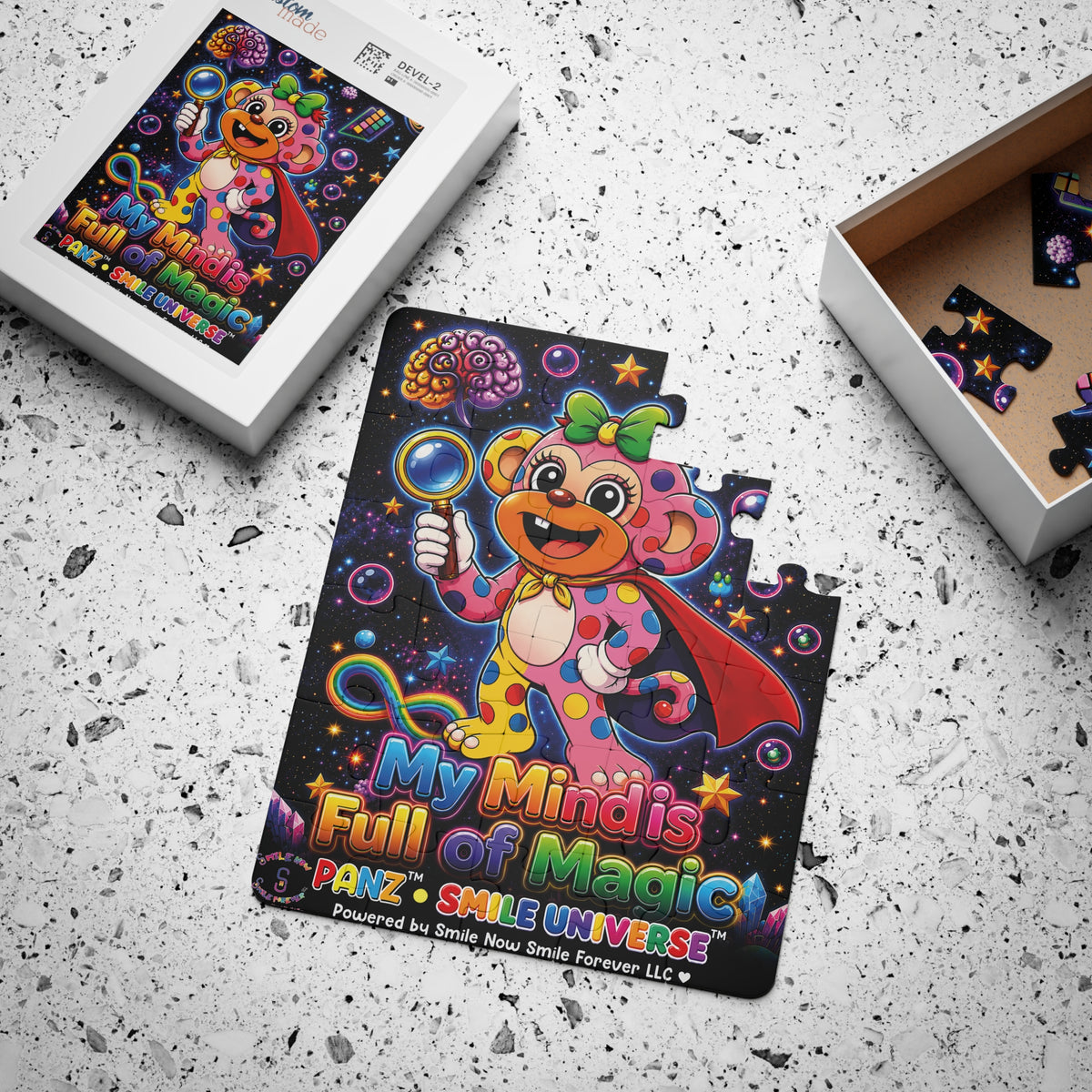 Panz™ Kids' Puzzle, 30-Piece – "My Mind is Full of Magic" Graphic | Smile Universe Collection