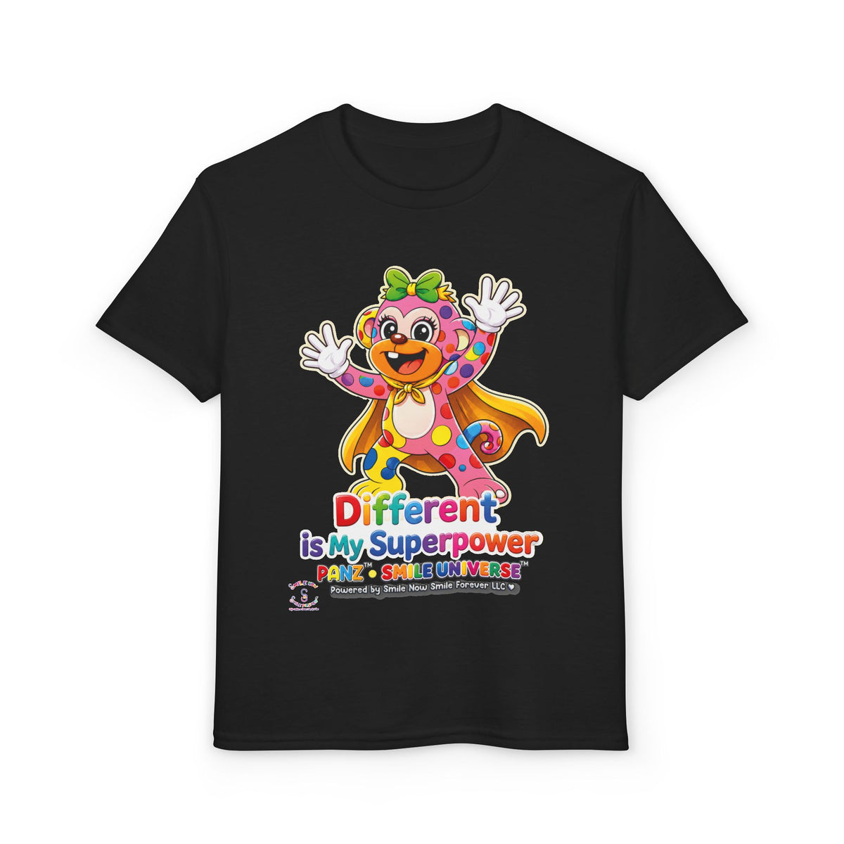 Panz™ Youth DryBlend® T-Shirt – "Different is My Superpower" Graphic | Smile Universe Collection