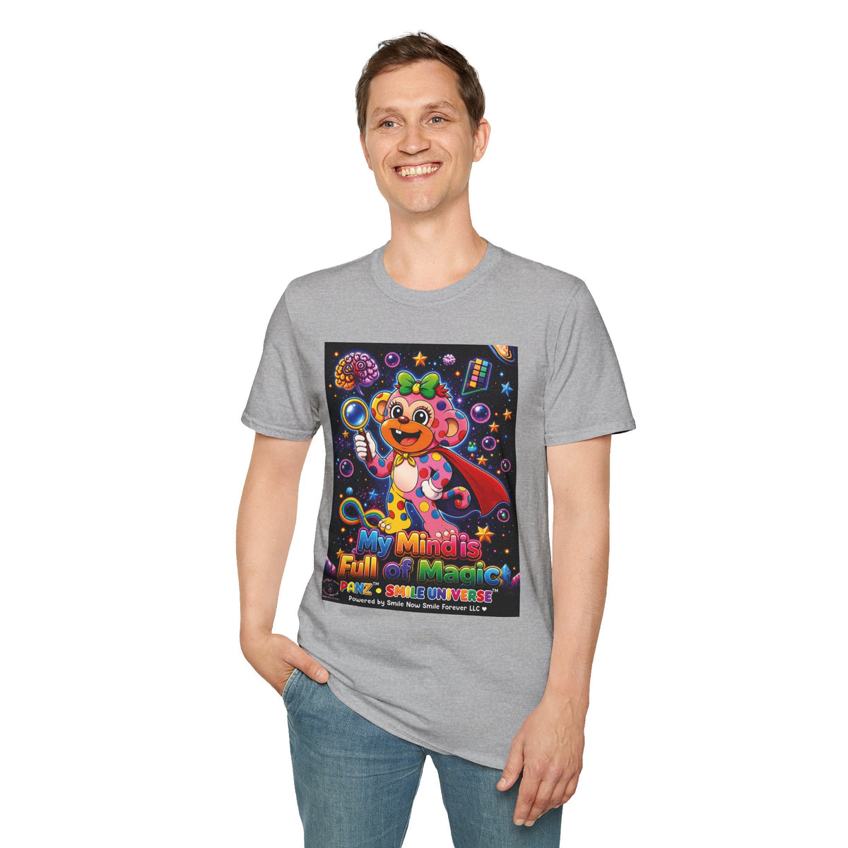 Panz™ Unisex Softstyle T-Shirt – "My Mind is Full of Magic" Graphic | Smile Universe Collection