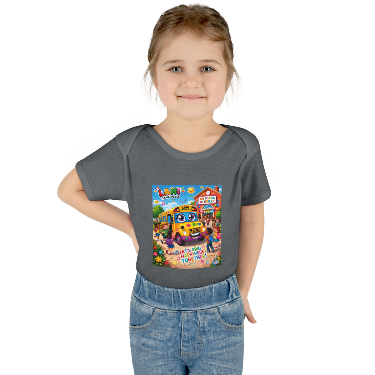 Lani™ Infant Baby Rib Bodysuit – "Let's Sing Happiness Together!" Graphic