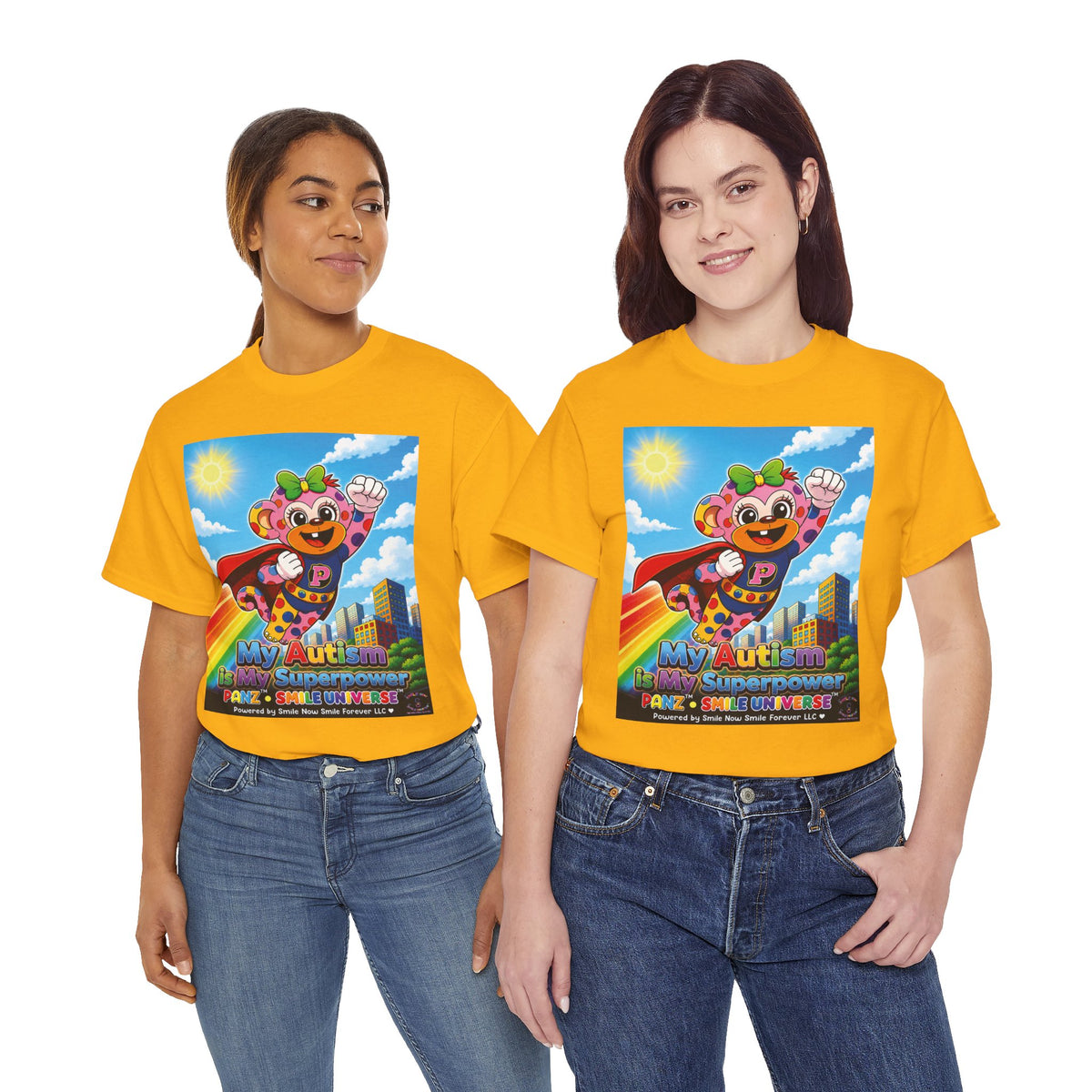 Panz™ Unisex Heavy Cotton™ Tee – "My Autism is My Superpower" Graphic | Smile Universe Collection