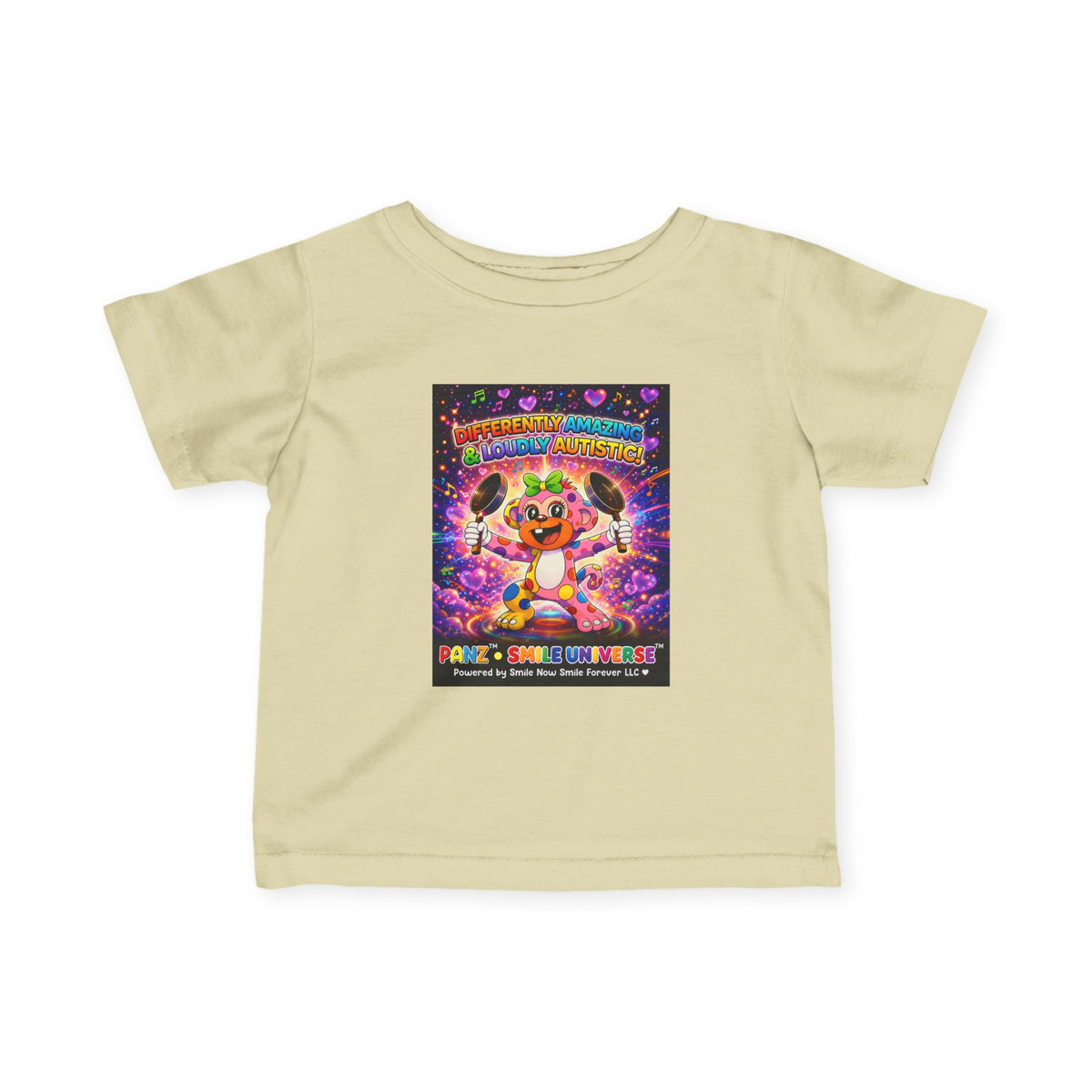 Panz™ Infant Fine Jersey Tee – "Differently Amazing & Loudly Autistic!" Graphic | Smile Universe Collection
