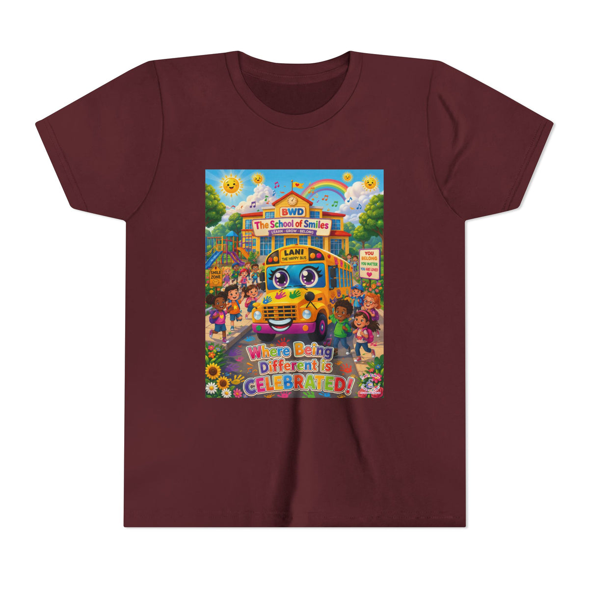Lani™ Youth Short Sleeve Tee – "Where Being Different is CELEBRATED!" Graphic Shirt
