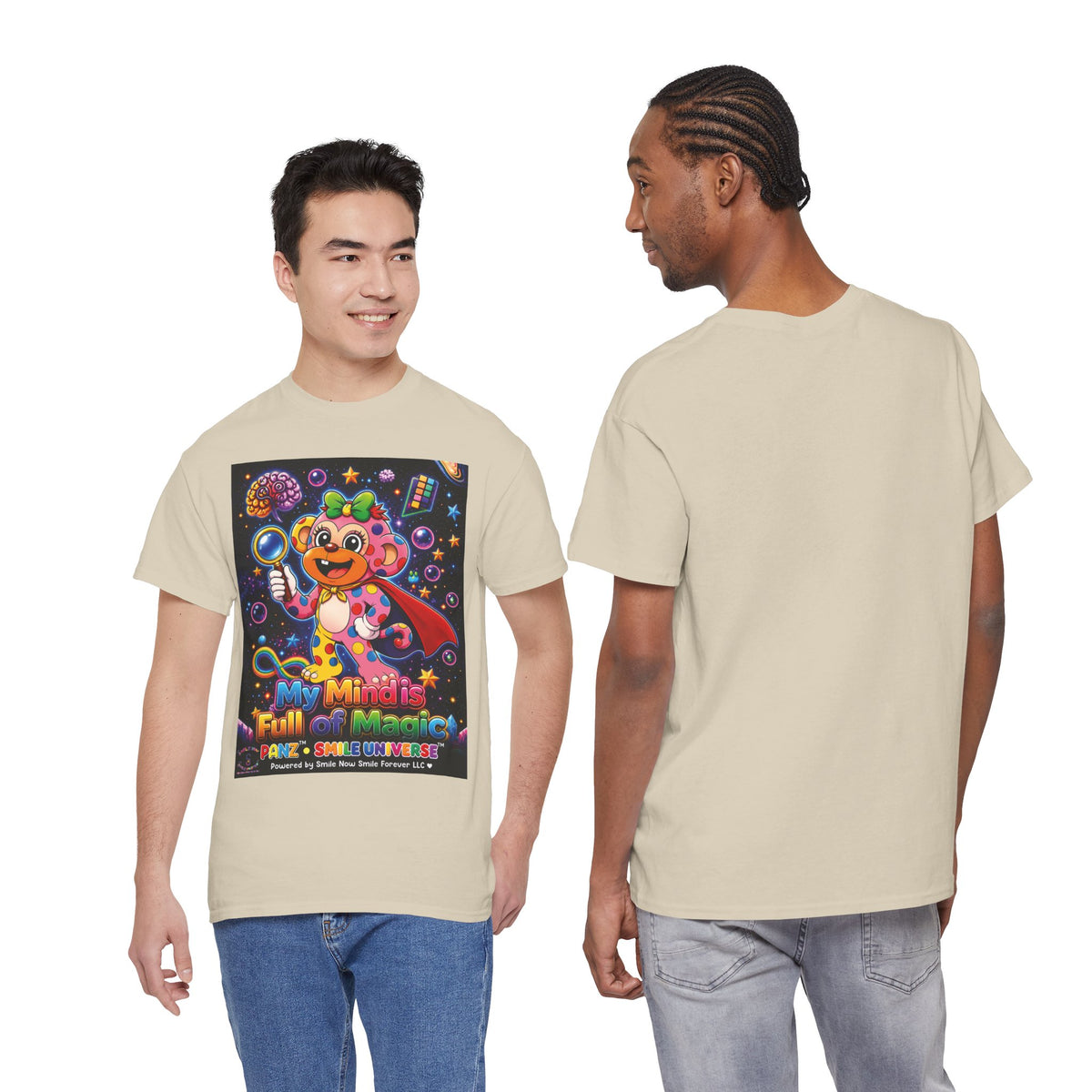 Panz™ Unisex Heavy Cotton™ Tee – "My Mind is Full of Magic" Graphic | Smile Universe Collection