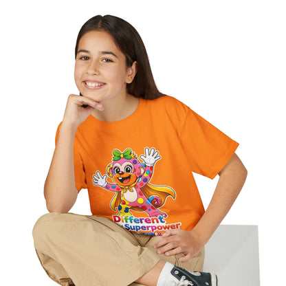 Panz™ Youth DryBlend® T-Shirt – "Different is My Superpower" Graphic | Smile Universe Collection