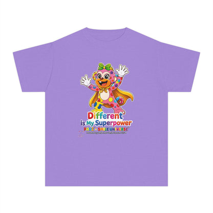 Panz™ Youth Midweight Tee – "Different is My Superpower" Graphic | Smile Universe Collection