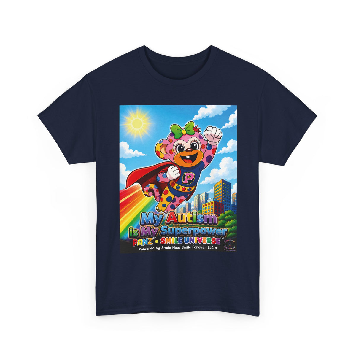 Panz™ Unisex Heavy Cotton™ Tee – "My Autism is My Superpower" Graphic | Smile Universe Collection