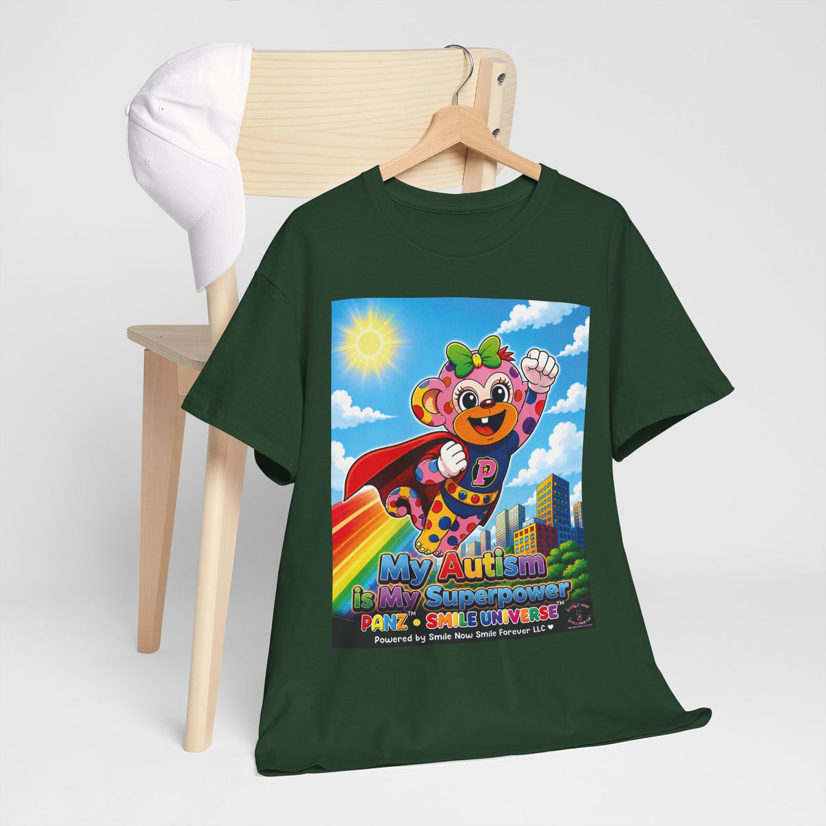Panz™ Unisex Heavy Cotton™ Tee – "My Autism is My Superpower" Graphic | Smile Universe Collection