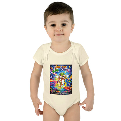 Potz™ Infant Baby Rib Bodysuit – "Energy is My Superpower!" Graphic Onesie | Smile Universe Collection