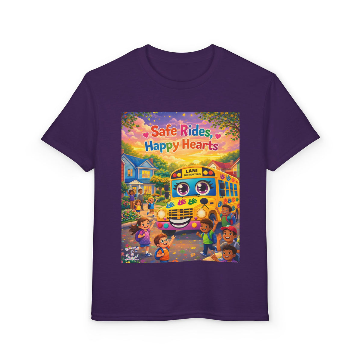 Lani™ Youth DryBlend® T-Shirt – "Safe Rides, Happy Hearts" Graphic