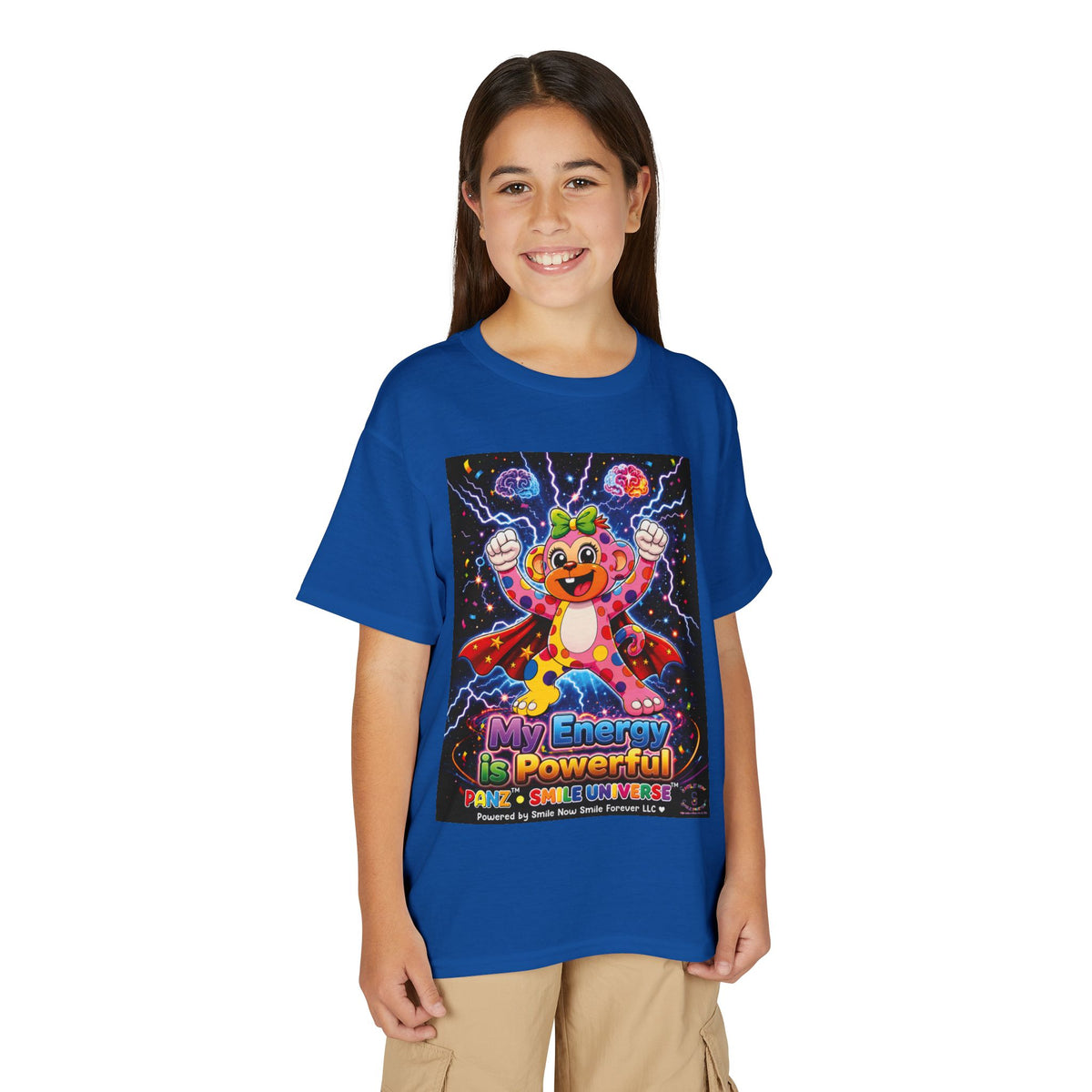 Panz™ Youth DryBlend® T-Shirt – "My Energy is Powerful" Graphic Tee | Smile Universe Collection