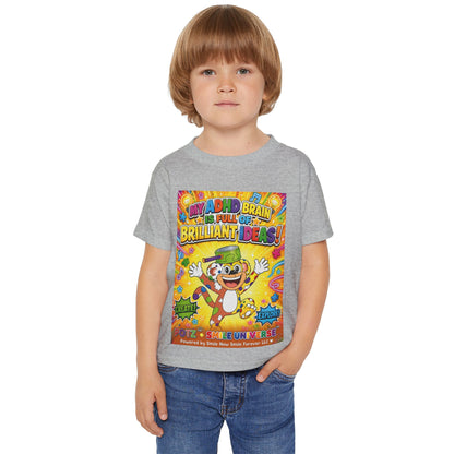 Potz™ Heavy Cotton™ Toddler T-Shirt – "My ADHD Brain is Full of Brilliant Ideas!" Graphic Tee | Smile Universe Collection