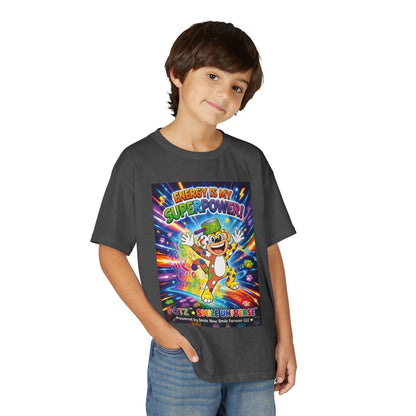 Potz™ Youth DryBlend® T-Shirt – "Energy is My Superpower!" Graphic Tee | Smile Universe Collection