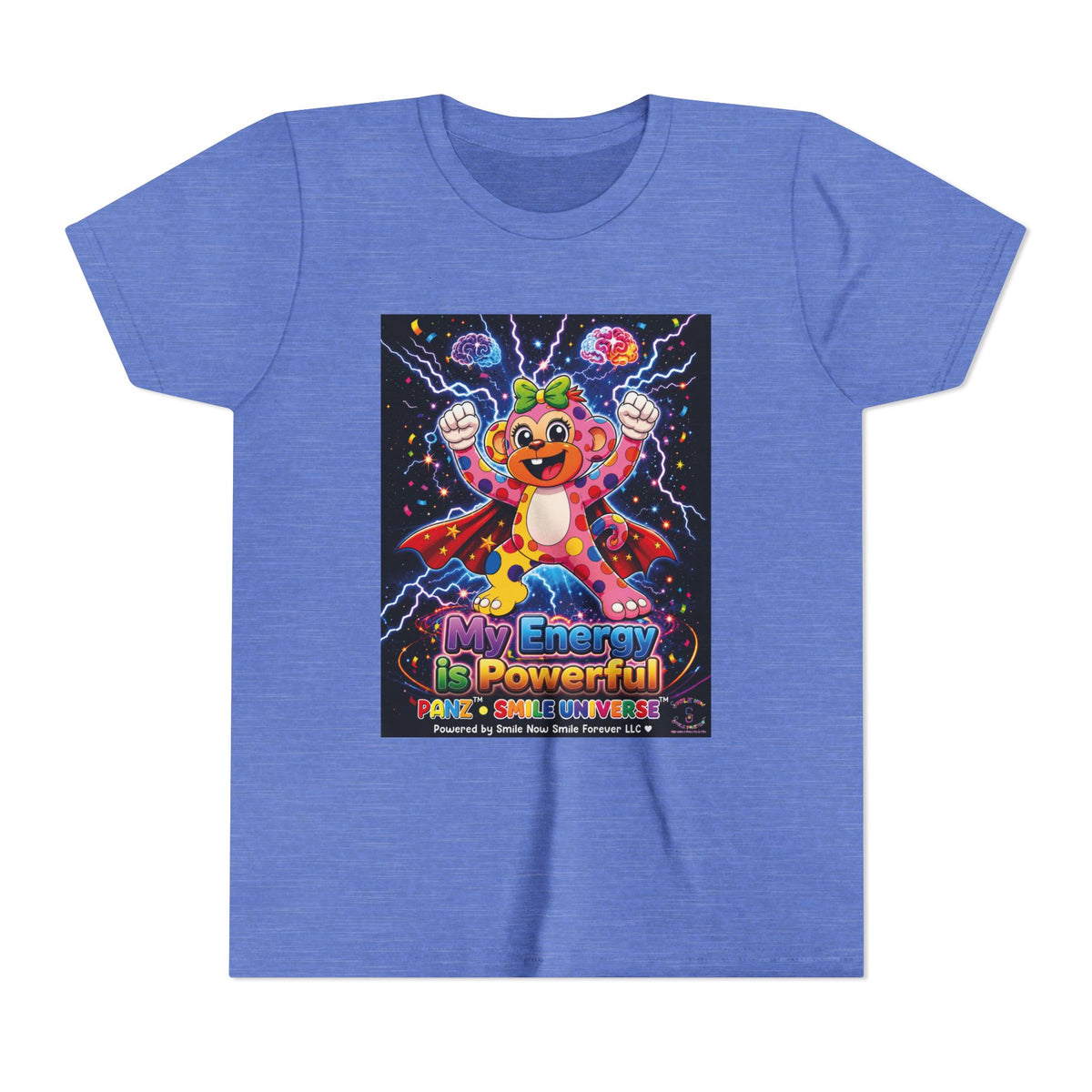 Panz™ Youth Short Sleeve Tee – "My Energy is Powerful" Graphic Tee | Smile Universe Collection