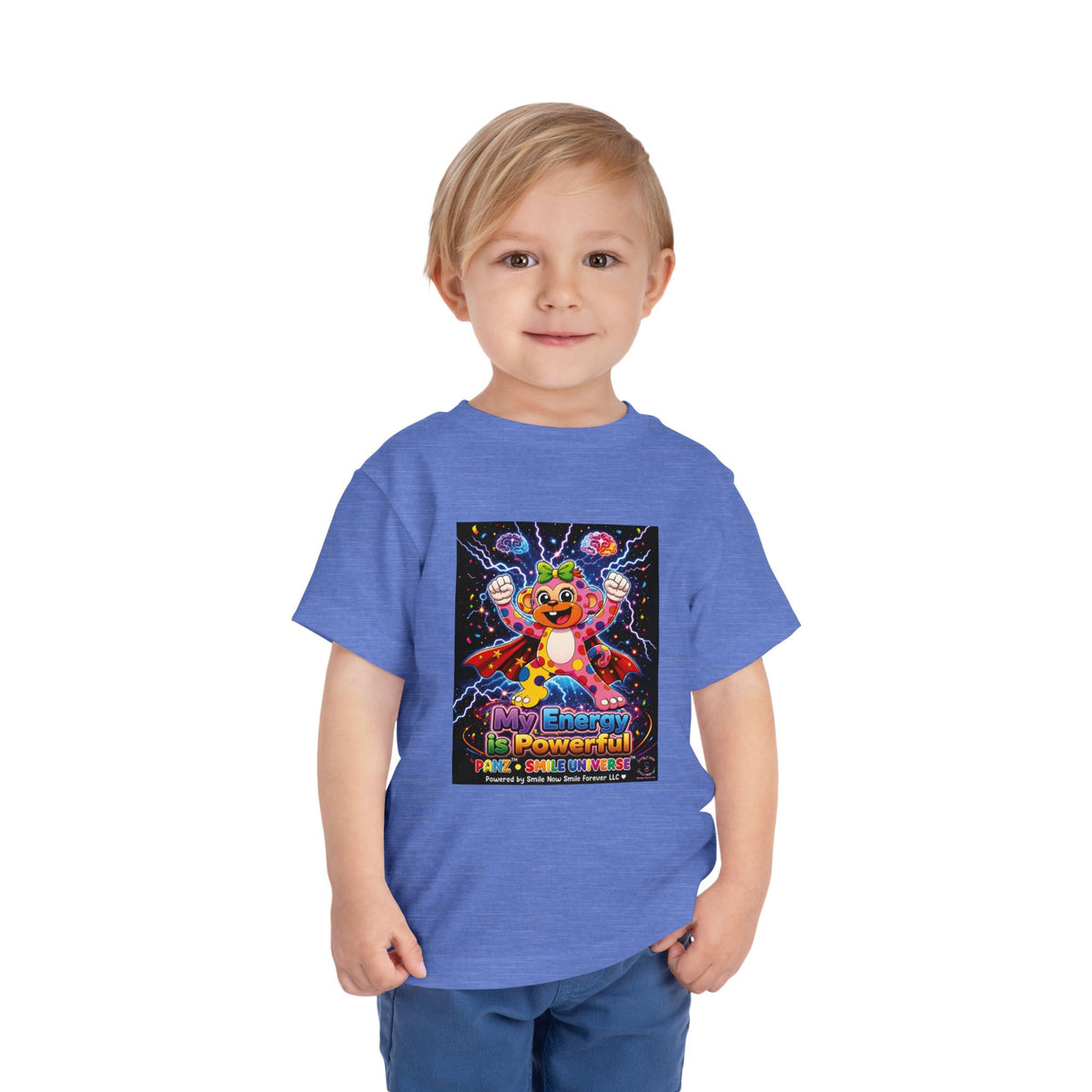 Panz™ Toddler Short Sleeve Tee – "My Energy is Powerful" Graphic Tee | Smile Universe Collection