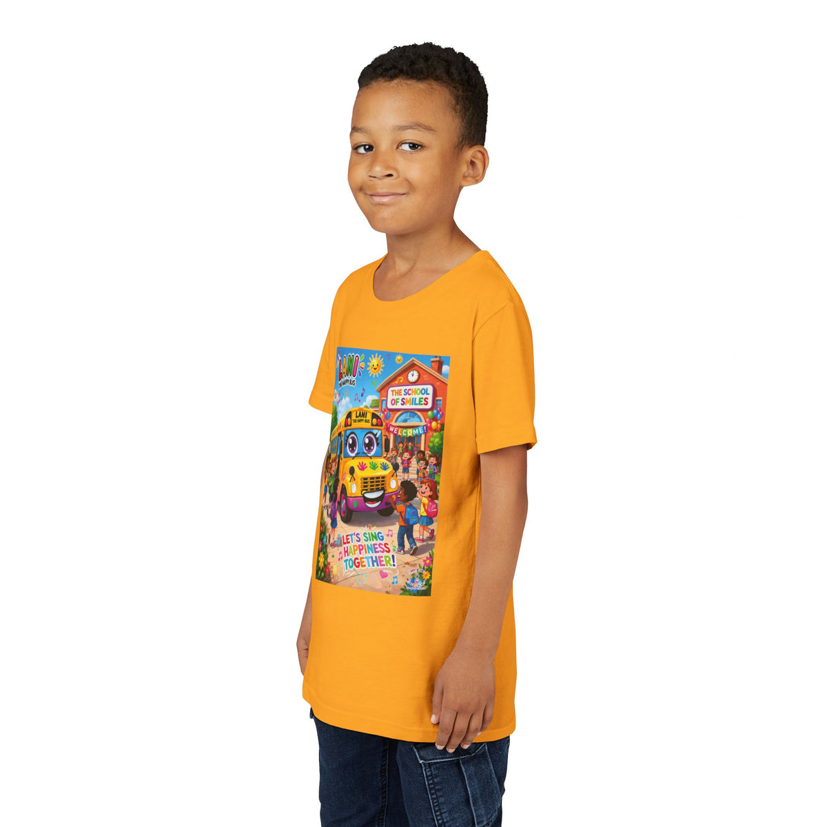 Lani™ Youth Short Sleeve Tee – "Let's Sing Happiness Together!" Graphic