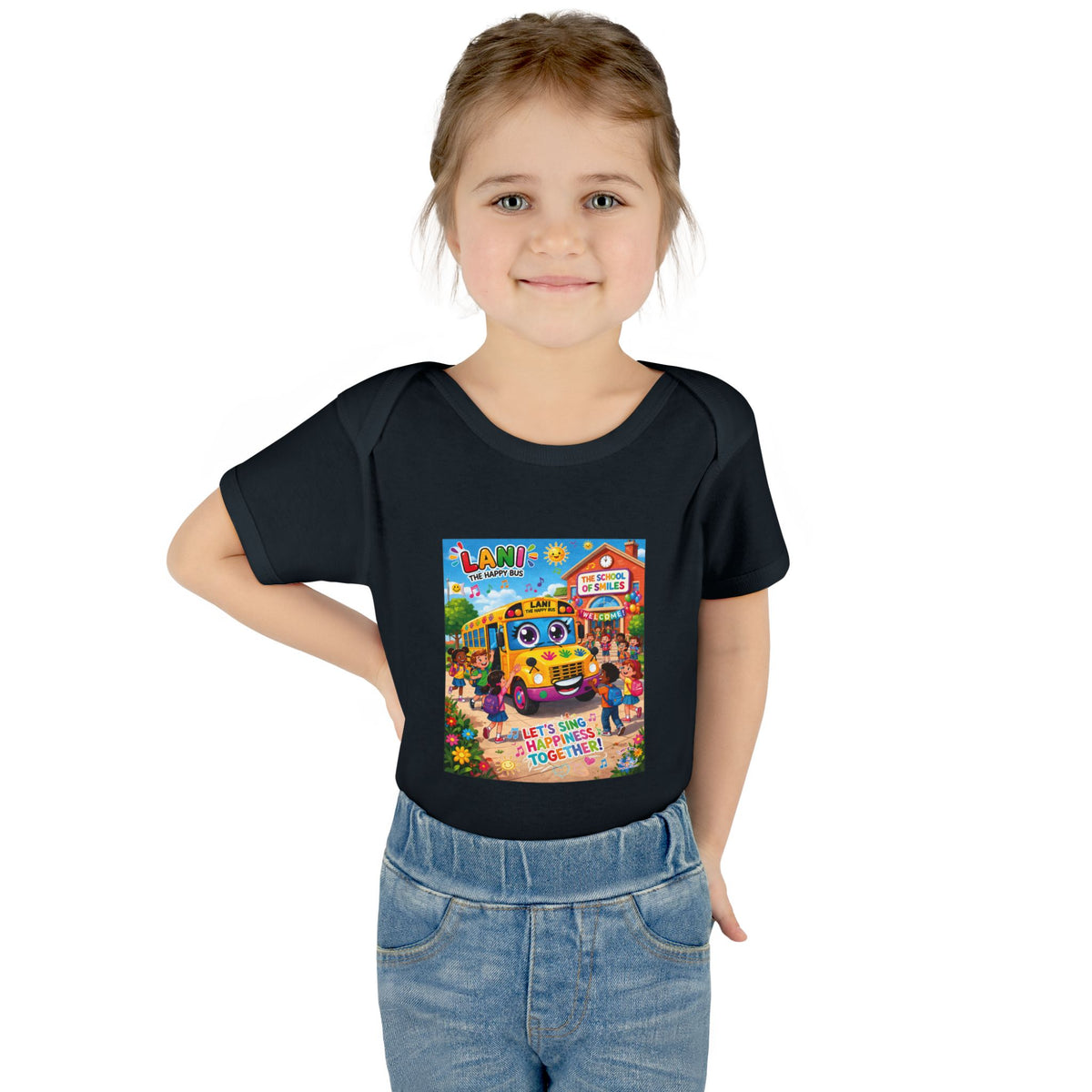 Lani™ Infant Baby Rib Bodysuit – "Let's Sing Happiness Together!" Graphic
