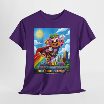Panz™ Unisex Heavy Cotton™ Tee – "My Autism is My Superpower" Graphic | Smile Universe Collection