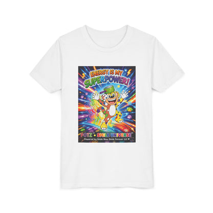 Potz™ Youth Short Sleeve Tee – "Energy is My Superpower!" Graphic Tee | Smile Universe Collection