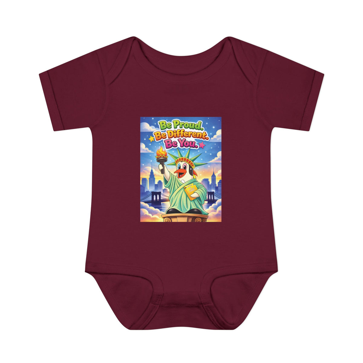 TuBz™ "Be Proud. Be Different. Be You." Infant Bodysuit - Inspirational Baby Onesie