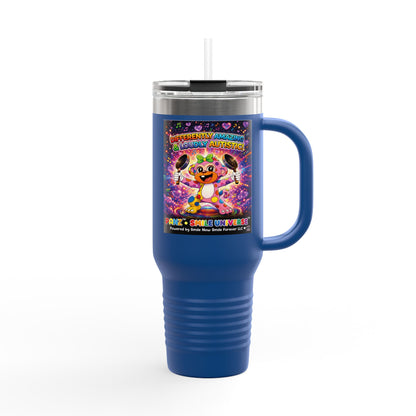 Panz™ 40oz Insulated Travel Mug – "Differently Amazing & Loudly Autistic!" Graphic | Smile Universe Collection