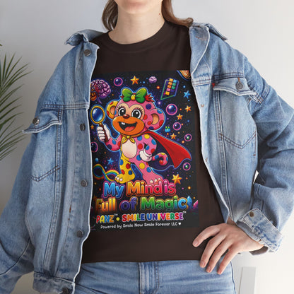 Panz™ Unisex Heavy Cotton™ Tee – "My Mind is Full of Magic" Graphic | Smile Universe Collection