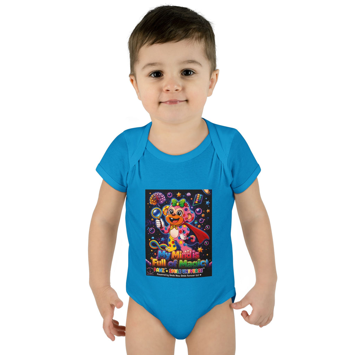 Panz™ Infant Baby Rib Bodysuit – "My Mind is Full of Magic" Graphic | Smile Universe Collection