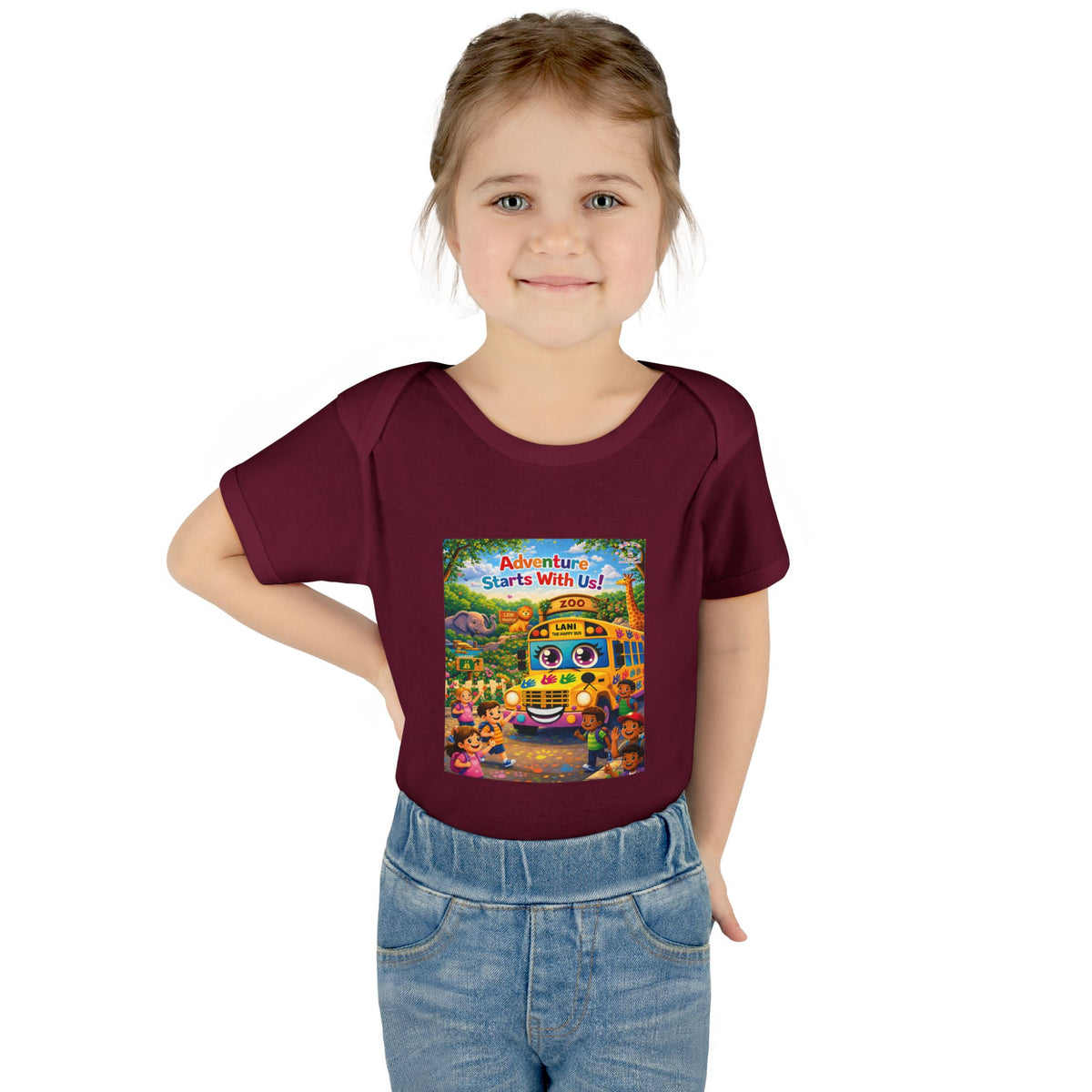 Lani™ Infant Baby Rib Bodysuit – "Adventure Starts With Us!" Graphic