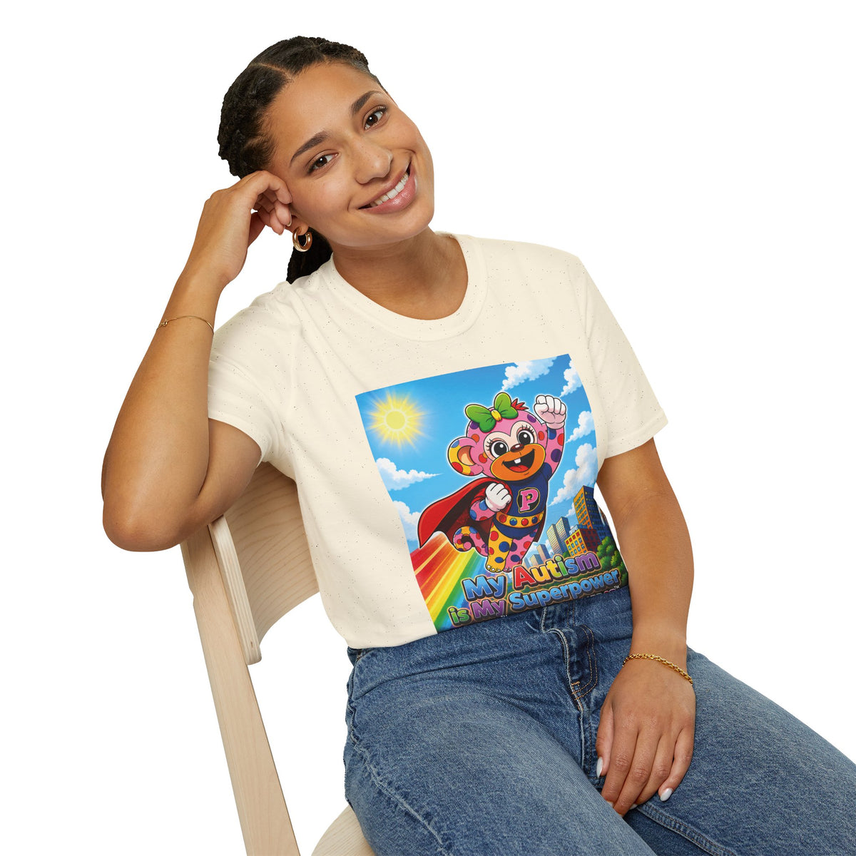 Panz™ Unisex Softstyle T-Shirt – "My Autism is My Superpower" Graphic | Smile Universe Collection