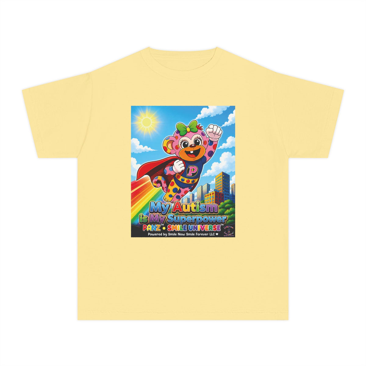 Panz™ Youth Midweight Tee – "My Autism is My Superpower" Graphic | Smile Universe Collection