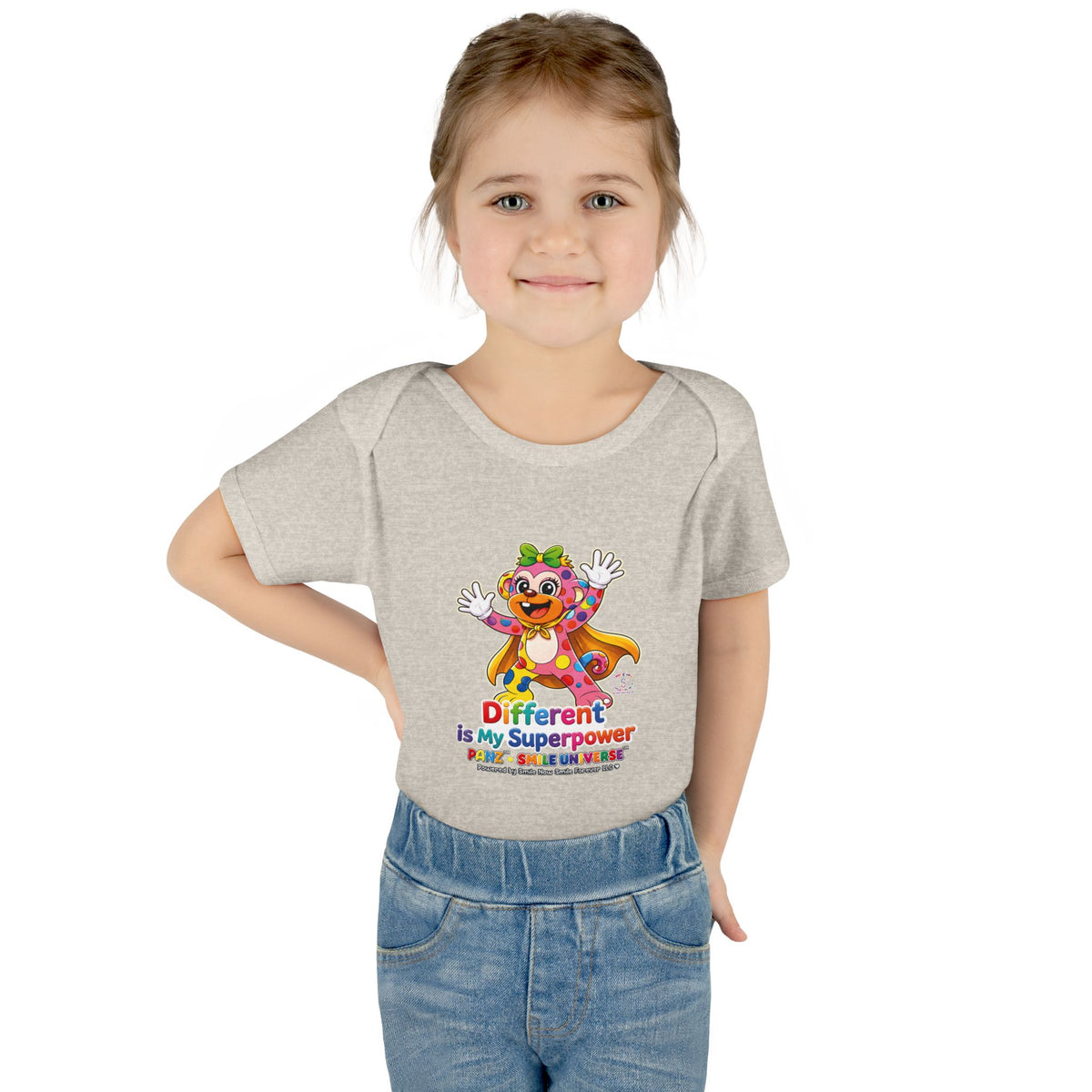 Panz™ Infant Baby Rib Bodysuit – "Different is My Superpower" Graphic | Smile Universe Collection