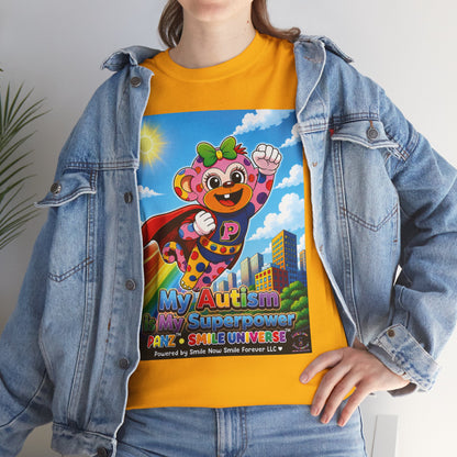 Panz™ Unisex Heavy Cotton™ Tee – "My Autism is My Superpower" Graphic | Smile Universe Collection