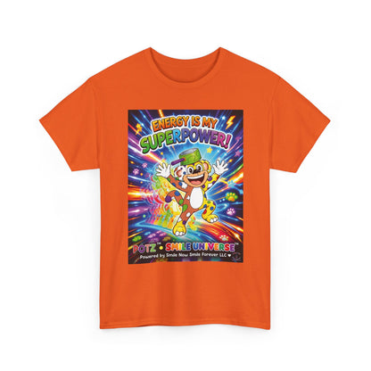 Potz™ Unisex Heavy Cotton™ Tee – "Energy is My Superpower!" Graphic Tee | Smile Universe Collection