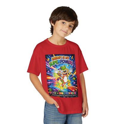 Potz™ Youth DryBlend® T-Shirt – "Energy is My Superpower!" Graphic Tee | Smile Universe Collection