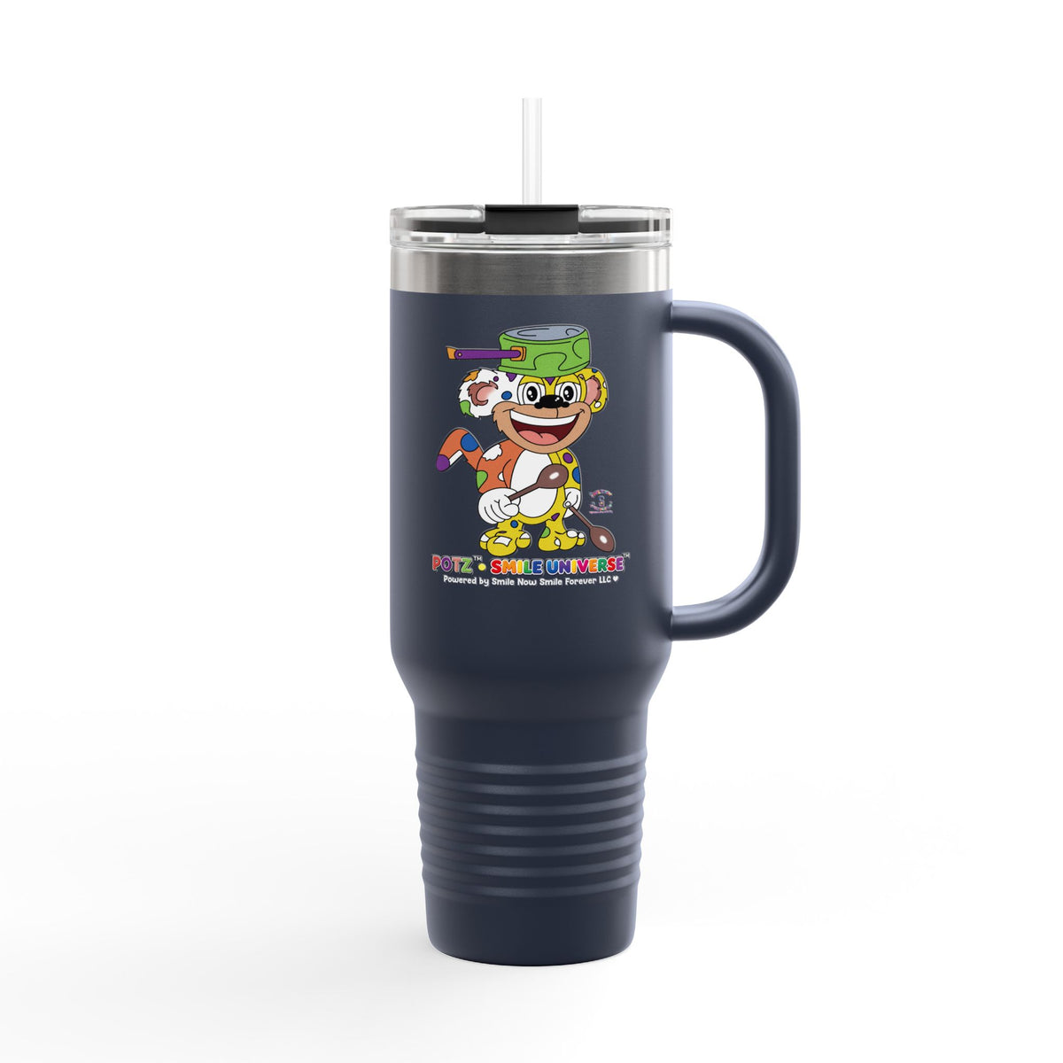Potz™ Insulated Travel Mug 40oz – Playful Graphic Tumbler | Smile Universe Collection