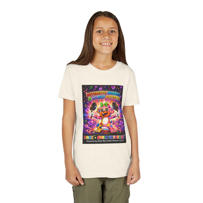 Panz™ Youth Short Sleeve Tee – "Differently Amazing & Loudly Autistic!" Graphic | Smile Universe Collection