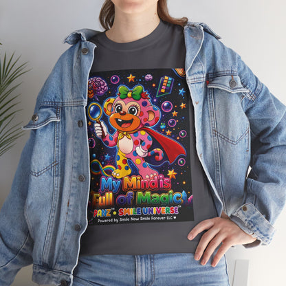 Panz™ Unisex Heavy Cotton™ Tee – "My Mind is Full of Magic" Graphic | Smile Universe Collection