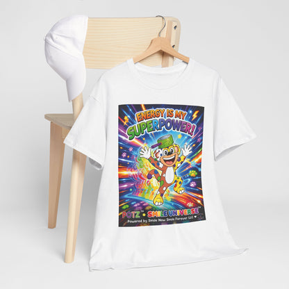 Potz™ Unisex Heavy Cotton™ Tee – "Energy is My Superpower!" Graphic Tee | Smile Universe Collection